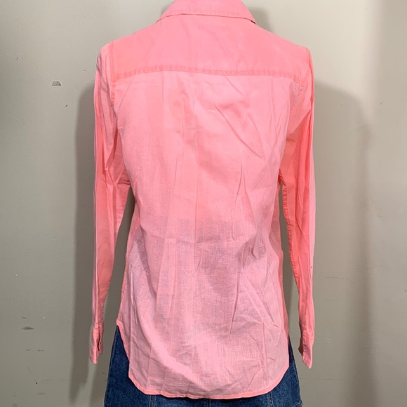 GAP Women’s Boyfriend Fit Button-Up Shirt Size XS Pink Linen Blend Long Sleeve - Picture 3 of 6